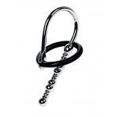 Серебристый уретральный плаг-бусины TOYFA Metal с мягким фиксириющим кольцом - ToyFa - купить с доставкой в Ростове-на-Дону