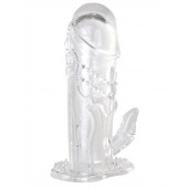 Прозрачная гелевая насадка с клиторальным отростком - 13 см. - Toyfa Basic - в Ростове-на-Дону купить с доставкой
