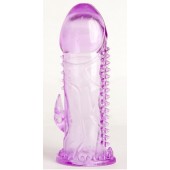 Фиолетовая гелевая насадка с шипами - 13 см. - Toyfa Basic - в Ростове-на-Дону купить с доставкой