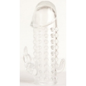 Гелевая прозрачная насадка с 2 отростками - 13 см. - Toyfa Basic - в Ростове-на-Дону купить с доставкой