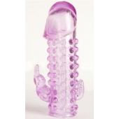 Закрытая фиолетовая насадка с 2 отростками - 13 см. - Toyfa Basic - в Ростове-на-Дону купить с доставкой