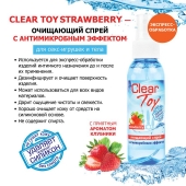 Очищающий спрей для игрушек CLEAR TOY Strawberry - 100 мл. - Биоритм - купить с доставкой в Ростове-на-Дону