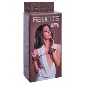 Коричневые кожаные наручники Maya - Rebelts - купить с доставкой в Ростове-на-Дону