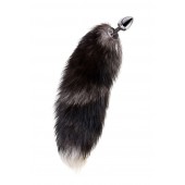 Серебристая металлическая анальная втулка с хвостом чернобурой лисы - размер S - ToyFa - купить с доставкой в Ростове-на-Дону