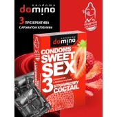 Презервативы для орального секса DOMINO Sweet Sex с ароматом клубничного коктейля  - 3 шт. - Domino - купить с доставкой в Ростове-на-Дону