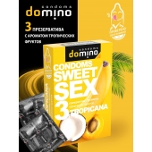 Презервативы для орального секса DOMINO Sweet Sex с ароматом тропических фруктов - 3 шт. - Domino - купить с доставкой в Ростове-на-Дону