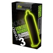 Презервативы DOMINO Neon Green со светящимся в темноте кончиком - 3 шт. - Domino - купить с доставкой в Ростове-на-Дону