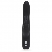 Черный вибратор с клиторальным отростком Greedy Girl Slimline Rabbit Vibrator - 22,8 см. - Fifty Shades of Grey