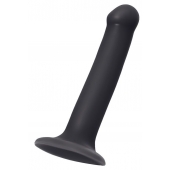 Черный фаллос на присоске Silicone Bendable Dildo M - 18 см. - Strap-on-me - купить с доставкой в Ростове-на-Дону