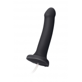 Черный фаллос с имитацией эякуляции Silicon Cum Dildo L - 19,6 см. - Strap-on-me - купить с доставкой в Ростове-на-Дону