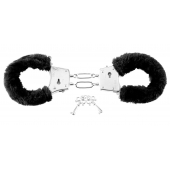 Меховые чёрные наручники Beginner s Furry Cuffs - Pipedream - купить с доставкой в Ростове-на-Дону