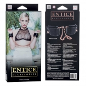 Черные мягкие наручники Entice French Cuffs с цепью - California Exotic Novelties - купить с доставкой в Ростове-на-Дону