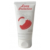 Лубрикант на водной основе с ароматом малины Love Protection Strawberry - 50 мл. - Lola Games - купить с доставкой в Ростове-на-Дону