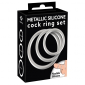 Набор из 3 эрекционных колец под металл Metallic Silicone Cock Ring Set - Orion - в Ростове-на-Дону купить с доставкой