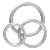 Набор из 3 эрекционных колец под металл Metallic Silicone Cock Ring Set - Orion - в Ростове-на-Дону купить с доставкой