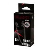 Черные зажимы на соски на цепочке BLAZE DELUXE NIPPLE CLAMPS - Dream Toys - купить с доставкой в Ростове-на-Дону