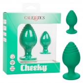 Набор из двух зеленых анальных пробок Cheeky - California Exotic Novelties