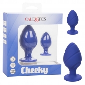 Набор из двух синих анальных пробок Cheeky - California Exotic Novelties