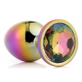 Голографическая анальная втулка с радужным кристаллом - 7,1 см. - Dream Toys - купить с доставкой в Ростове-на-Дону