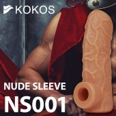 Телесная открытая насадка-реалистик с подхватом мошонки Nude Sleeve M - 12 см. - KOKOS - в Ростове-на-Дону купить с доставкой