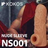 Телесная открытая насадка-реалистик с подхватом мошонки Nude Sleeve S - 10 см. - KOKOS - в Ростове-на-Дону купить с доставкой