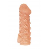 Телесная закрытая насадка с пучками шишечек Cock Sleeve Size S - 13,8 см. - KOKOS - в Ростове-на-Дону купить с доставкой