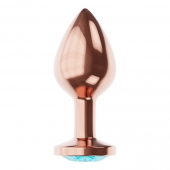 Пробка цвета розового золота с малиновым кристаллом Diamond Topaz Shine L - 8,3 см. - Lola Games - купить с доставкой в Ростове-на-Дону