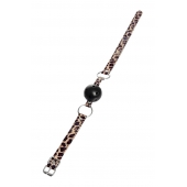 Черный кляп-шар на леопардовых ремешках Anonymo - ToyFa - купить с доставкой в Ростове-на-Дону