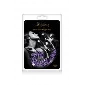 Зажимы для сосков с фиолетовой цепочкой Sweet Caress Nipple Chain - Sweet Caress - купить с доставкой в Ростове-на-Дону