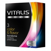 Цветные ароматизированные презервативы VITALIS PREMIUM color   flavor - 3 шт. - Vitalis - купить с доставкой в Ростове-на-Дону