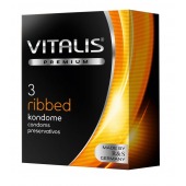 Ребристые презервативы VITALIS PREMIUM ribbed - 3 шт. - Vitalis - купить с доставкой в Ростове-на-Дону