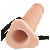 Телесный реалистичный фаллоимитатор с полостью Silicone Hollow Extension - 20 см. - Pipedream - купить с доставкой в Ростове-на-Дону