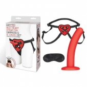 Красный поясной фаллоимитатор Red Heart Strap on Harness   5in Dildo Set - 12,25 см. - Lux Fetish - купить с доставкой в Ростове-на-Дону