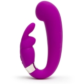 Лиловый вибратор Mini G-Spot Curve Vibe с клиторальным зайчиком - Happy Rabbit