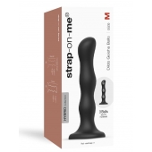 Черная насадка Strap-On-Me Dildo Geisha Balls size M - Strap-on-me - купить с доставкой в Ростове-на-Дону