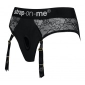 Черные трусики для насадок Diva Lingerie Harness - size M - Strap-on-me - купить с доставкой в Ростове-на-Дону