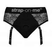 Черные трусики для насадок Diva Lingerie Harness - size M - Strap-on-me - купить с доставкой в Ростове-на-Дону