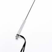 Черный кожаный стек с гладкой ручкой - 55 см. - Crazy Handmade - купить с доставкой в Ростове-на-Дону