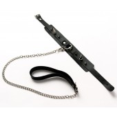 Черный ошейник с шипами и поводком - Crazy Handmade - купить с доставкой в Ростове-на-Дону