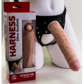 Насадка-фаллос в комплекте с трусиками Harness - 21,6 см. - LOVETOY (А-Полимер) - купить с доставкой в Ростове-на-Дону