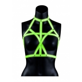 Портупея Bra Harness с неоновым эффектом - размер L-XL - Shots Media BV - купить с доставкой в Ростове-на-Дону