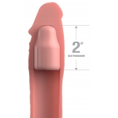 Телесная насадка-удлинитель 2 Inch Silicone X-tension with Strap - 20,3 см. - Pipedream - в Ростове-на-Дону купить с доставкой