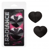 Черные пэстисы в форме сердечек Heart Pasties - California Exotic Novelties - купить с доставкой в Ростове-на-Дону