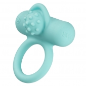 Аквамариновое эрекционное виброкольцо Silicone Rechargeable Nubby Lover’s Delight - California Exotic Novelties - в Ростове-на-Дону купить с доставкой