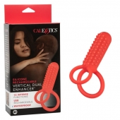 Красное эрекционное кольцо Silicone Rechargeable Vertical Dual Enhancer - California Exotic Novelties - в Ростове-на-Дону купить с доставкой