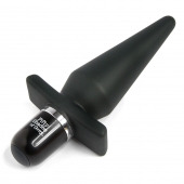 Черная анальная пробка с вибрацией Delicious Fullness Vibrating Butt Plug - 14 см. - Fifty Shades of Grey