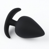 Черная силиконовая анальная пробка Soft-touch - 6,7 см. - Сима-Ленд