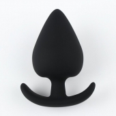 Черная силиконовая анальная пробка Soft-touch - 6,7 см. - Сима-Ленд