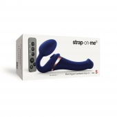 Синий безремневой страпон Multi Orgasm Size S с клиторальной стимуляцией - Strap-on-me - купить с доставкой в Ростове-на-Дону