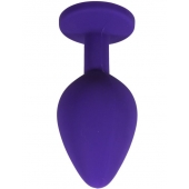 Фиолетовая анальная пробка с радужным кристаллом - 7 см. - Eroticon
